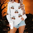 thumbnail image 4 of Zormilly Halloween Sweatshirts for Women Spooky Season Pumpkin Crew Neck Oversized Sweatshirt Fashion Fall Outfits, S-2XL, 4 of 6