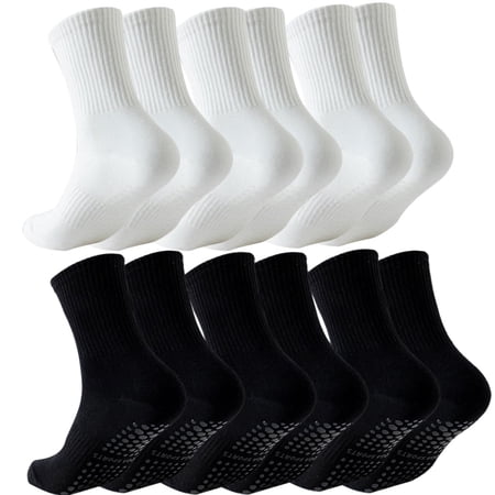 6 Pairs Pilates Socks with Grips for Women, Non Slip Yoga Grip Socks, Grippy Ballet Barre Socks for Dance Hospital