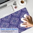 thumbnail image 4 of Long Mouse Pads for Desk,Purple Ethnic Geometric Pattern Desk Mats on Top Of Desks, Desk Mouse Pad Extra Large with 3mm Non-Slip Base and Stitched Edge for Gaming,Office,Work,Home 31.5"x11.8", 4 of 6