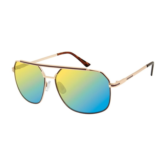 Rocawear Men's R1517 Metal UV400 Protective Aviator Pilot Fashion Sunglasses, 58mm