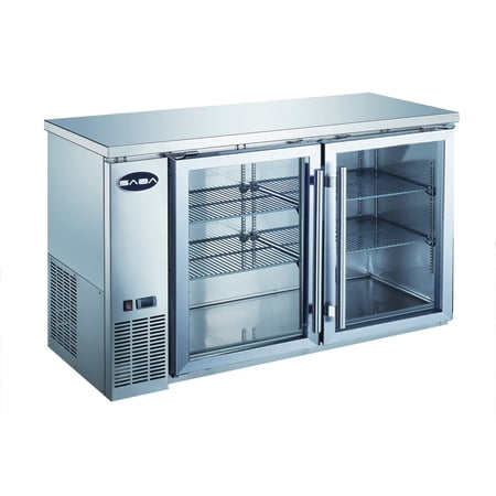 Door Stainless Steel Back Bars Heavy Duty Commercial Stainless Steel Back Bar Cooler with 2 glass doors (24