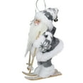 thumbnail image 2 of Northlight 9" White and Gray Skiing Santa Claus Christmas Figurine, 2 of 4
