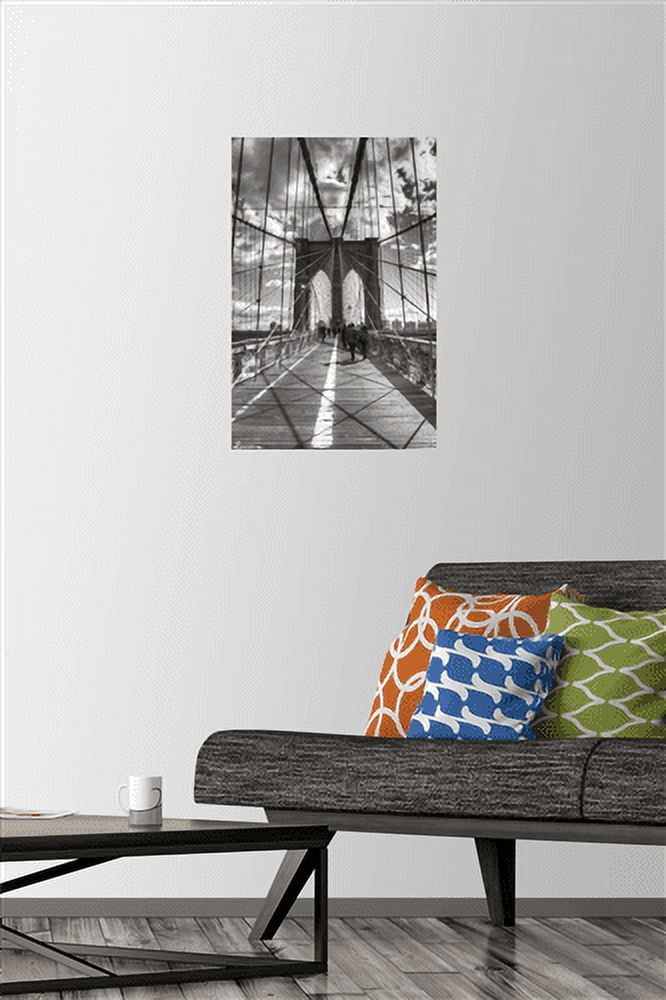 Chris Bliss - Brooklyn Bridge Wall Poster with Push Pins, 14.725" x 22.375"