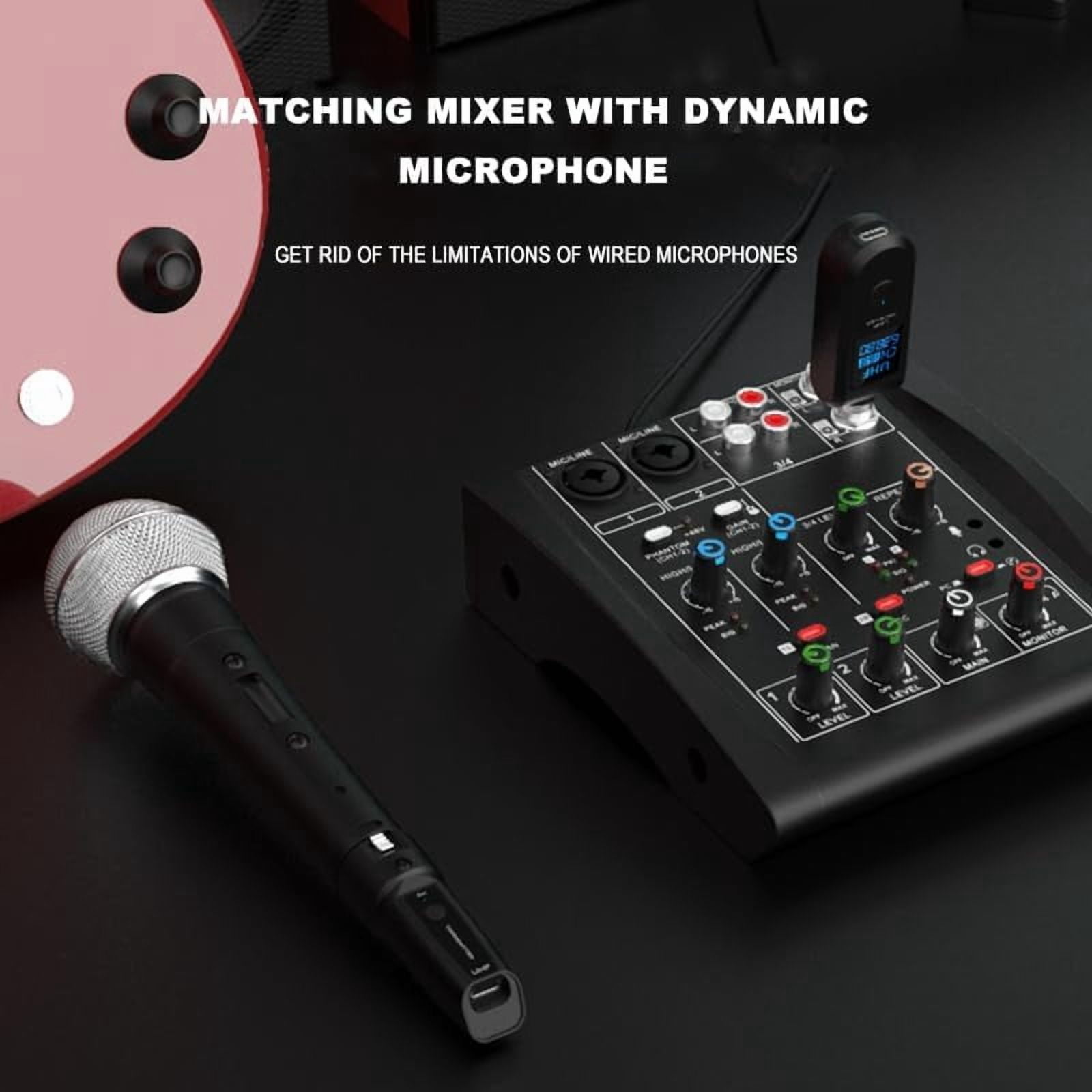 Wireless Microphone Transmitter Receiver 2.4Ghz, XLR Microphone Wireless System, Rechargeable Wireless Mic Adapter for Audio Mixer, Dynamic Mic, Electric Guitar Bass(1 receive + 1 transmit)