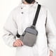 thumbnail image 1 of Bolso Pequeño Cruzado, Riñonera, Bandolera, Funda de Viaje Ligera con Orificio para Auriculares, 22 x 14 x 3 cm, Nylon Gris y Blanco, para Uso Diario, 1 of 6