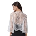 thumbnail image 3 of DPOIS Womens Long Sleeve Sequin Lace Shrug Scallop Hem Open Front Bolero Cardigan, 3 of 6