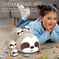 thumbnail image 3 of Almohada de peluche TOYSYM con forma de perezoso con 4 peluches para bebés, 3 of 9