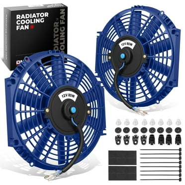 DNA Motoring 2pcs 12 Inch Universal Slim Pull/Push Radiator Cooling Fan