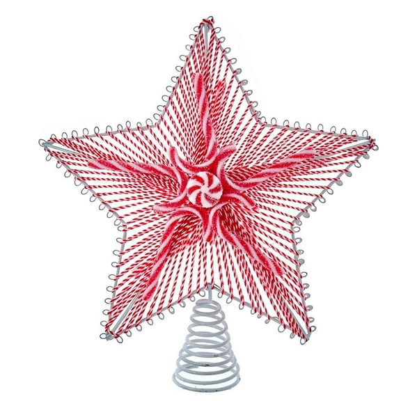 Kurt S. Adler Peppermint Star Treetop, 11-Inches, Red