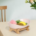 thumbnail image 3 of Fiudx Elegante Bandeja de Frutas, Soporte de Cerámica Multicapa para Aperitivos, Marco de Madera Compacto, Diseño Fácil de Limpiar, Ideal para Fiestas, Bodas y Regalos de Inauguración., 3 of 5