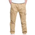 thumbnail image 2 of GDREDA Boy’s Pants Boys Cargo Pants Stretch Elastic Waist School Kids Twill Joggers, 2 of 7