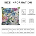 thumbnail image 5 of PRATYUS Throw Pillow Cover Vivid Colorful Garden Print Blossoming Wildflowers Birds Leaves Branches Decorative Throw Pillow Case Square Home Couch Bed Pillowcase 24x24in, 5 of 5