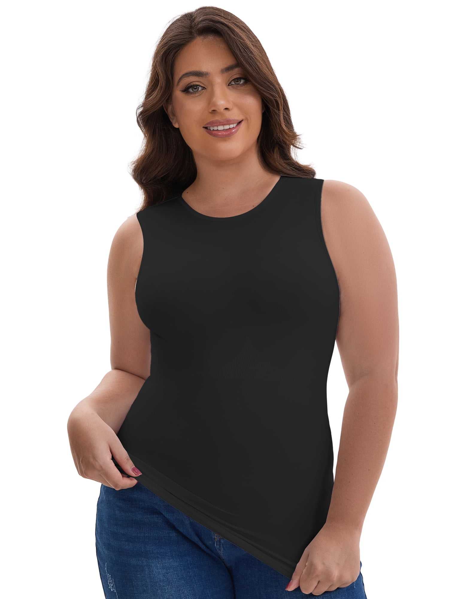 DARING DIVA Women's Soft Shapewear Tummy Control Tank Top Waist Control 3XL Black