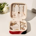 thumbnail image 6 of Rose Travel Portable Square Jewelry Box with Necklace Organizer, Earring Organizer, and Display Case - Ideal for Rings, Earrings, Necklaces, Bracelets, and More - Suitable for Girls and Women, 6 of 6