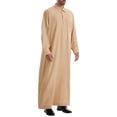 thumbnail image 4 of LOVZFMLL Jackets for Men's Muslim Robe Arab Middle Robe Long Style Long Sleeve Pullover Long Shirt Fashion Casual Robe, 4 of 8