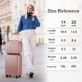 thumbnail image 2 of Zimtown 2 Piece Luggage Set, 20" Carry-On Expandble ABS+PC Luggage Hardside Lightweight Suitcase, 14" Mini Cosmetic Cases, Rose Gold, 2 of 10