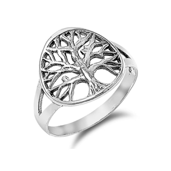 925 Sterling Silver Tree of Life Ring Size 10