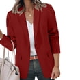 thumbnail image 5 of Mifsaly Womens Blazers for Work Casual Single Button Long Sleeve Suit Jackets Lightweight Business Casual Office Professional Blazer Red,M, 5 of 6