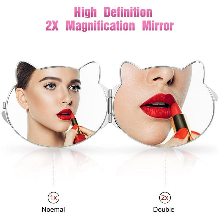 Fymlhomi 2 Pcs Pocket Small Compact Mirror, Folding Mini Purses