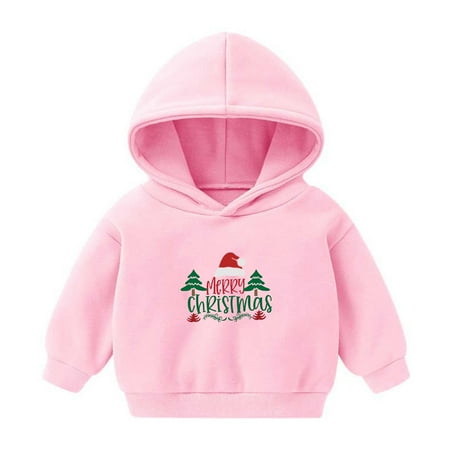 

yillto Christmas Sweatshirt for Little Girls Boys Long Sleeve Printed Hoodie Fall Winter Thermal Pullover Top