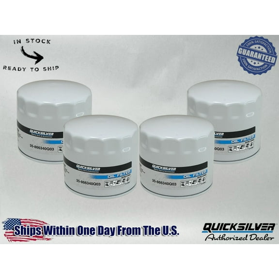 Quicksilver Genuine OEM Authentic Oil Filters 35-866340Q03 4 Pack