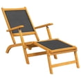 thumbnail image 3 of Patio Deck Chair with Table Solid Wood Acacia and Textilene, 3 of 12