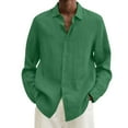 thumbnail image 4 of MesaSe Chemise à Manches Longues en Coton et Lin pour Hommes, Col Rabattu Ample, 4 of 6