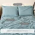 thumbnail image 4 of Pacific Cotton 300SATIN-AZUR-QU 300 Thread Count Sateen Sheet Set&#44; Azure - Queen Size, 4 of 6