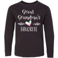 thumbnail image 3 of Inktastic Great Grandmas Favorite- Heart Great Grandchild Long Sleeve Youth T-Shirt, 3 of 5