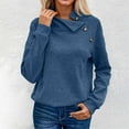 thumbnail image 2 of UJNDER Women's Sweatshirt Solid Color Button High Neck Pullover Long Sleeve Casual BU1 XXL, 2 of 5
