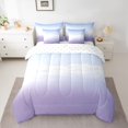 thumbnail image 2 of Homewish Purple White 7-Piece Bedding Comforter Set,Minimalist Aesthetic King Bedding Sets,Modern Artwork Bed Sheets For Gitls Kids,Breathable Home Decor Reversible, 2 of 8