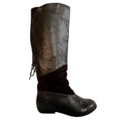 Aldo Brown Leather Riding Boots - Runway Catalog