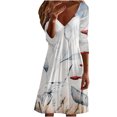 thumbnail image 1 of Vestido de jersey con cuello en V y manga larga estampado a la moda para mujer Fridja  yut4408, 1 of 5