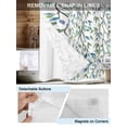 thumbnail image 5 of No Hook Shower Curtain with Snap-in Liner, Blue Green Eucalyptus Waterproof Fabric Bathroom Curtains, Spring Botanical Leaves Weeping Bath Curtains & Mesh Top Window 54"x78", 5 of 9