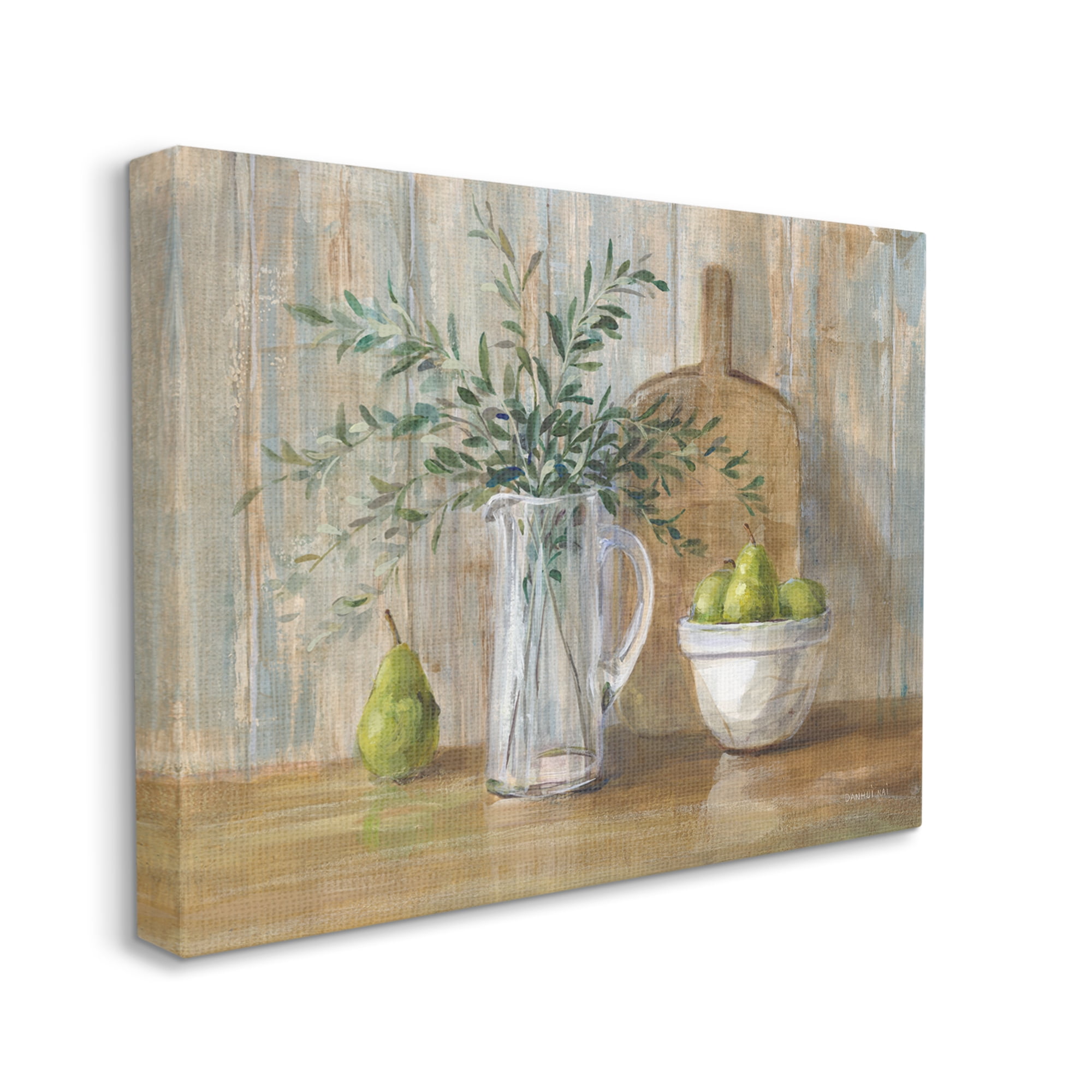 Stupell Industries Rustic Pears Still Life Food & Beverage Painting Gallery Wrapped Canvas Print Wall Art, 20 x 16