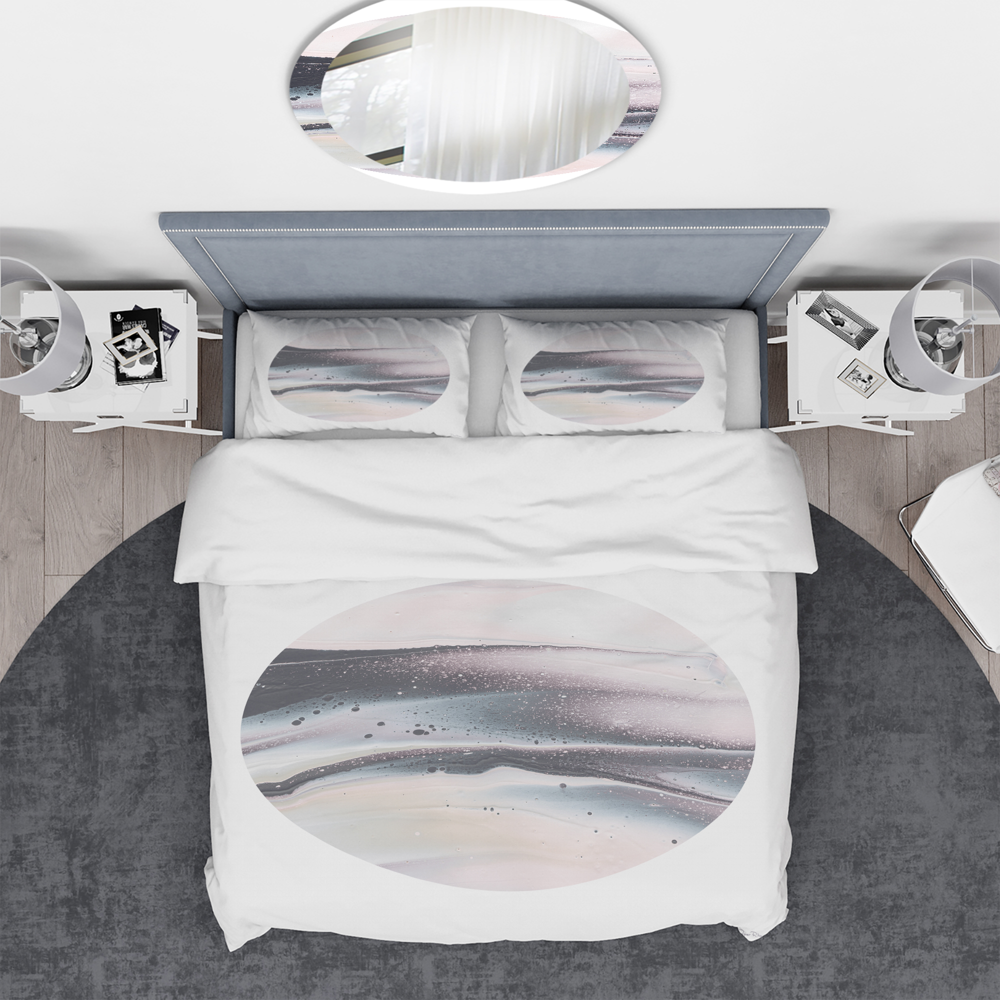 Designart 'Circle Marble I' Geometric Duvet Cover Set