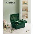 thumbnail image 2 of Joyero SONGMICS de 2 capas con asa y bandeja extraíble, color verde, 2 of 7