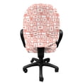thumbnail image 3 of Geometric Office Chair Slipcover, Geometrical Pattern with Rectangles and Dots Contemporary Style Abstract Art, Stretch Decorative Fabric Cover, Standard Size, Blush and White, by Ambesonne, 3 of 5
