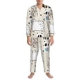 thumbnail image 3 of Fotbe Hand Drawn Animals Pijama de Hombre con Estampado de Manga Larga, Conjunto de 2 Piezas, Ropa de Dormir Suave y Cómoda con Bolsillos-Small, 3 of 7