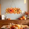thumbnail image 5 of Fall Wall Hanging Decor, Halloween Thanksgiving Floral Pendant, Artificial Pumpkin Sunflower Maple Leaf Decoration, Door Entrance Hanging Ornament, Autumn Home Decor, 5 of 6