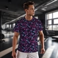 thumbnail image 3 of Wukai Purple Butterfly Print Men's Short-Sleeved Mesh T-Shirt,Quick-Dry Short Sleeve Workout T-Shirt-3X-Large, 3 of 8