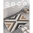 thumbnail image 5 of Shag Bath Rugs Aztec Geometric Abstract Art Plush Soft Fluffy Doormat Floor Carpet,Non-Slip Living Room Bedroom Kitchen Entryway Door Mats Boho Tribal Retro Wood Board, 5 of 6