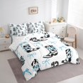 thumbnail image 4 of Homewish Kawaii Bow Tie 7pcs Bedding Comforter Set,Western Cowgirl Boots Queen Bedding Sets,White Blue Black Queen Sheet Sets For Children,Breathable Home Decor Reversible, 4 of 9
