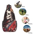 thumbnail image 5 of Lsque Geisha Skeleton With Flowers Pattern Cross Chest Bag Diagonally – Premium Durable Front Chest Sling with Adjustable Padded Strap, High-Capacity Storage, 5 of 8