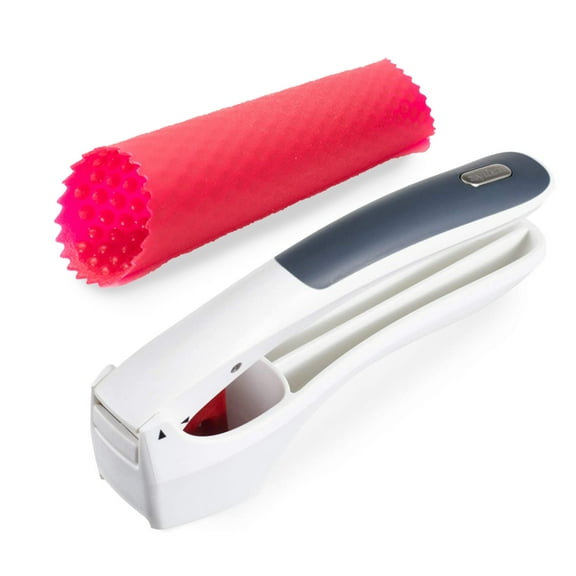 Zyliss Garlic Peeler & Easy Clean Garlic Press - Silicone Garlic Peeler Tube and Garlic Crusher for your Kitchen Accessories - 2 Piece