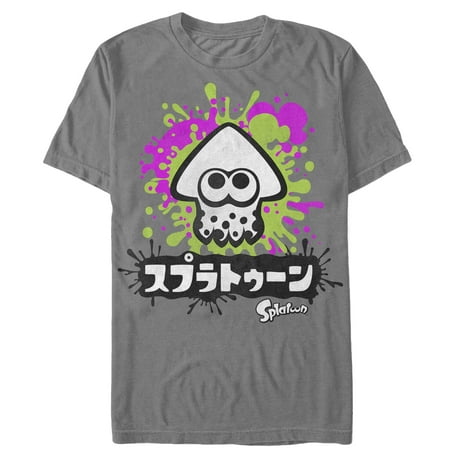 Men's Nintendo Splatoon Inkling Squid Graphic Tee Charcoal Medium