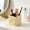 Beige#984🍓, variant on Ceramic Storage Jar - Cheese Shaped Organizer, Desktop Pen Holder & Countertop Cosmetic Container for Desk/Dresser, Single Piece (3.15x3.15in, 0.66lb)