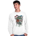 thumbnail image 3 of No Regrets Skull Snake Rose Tattoo Long Sleeve TShirt Men Women Brisco Brands L, 3 of 6