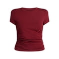 thumbnail image 5 of Time and Tru Women’s Ruched Tee with Short Sleeves, Sizes XS-XXXL, 5 of 5
