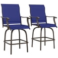thumbnail image 1 of Outsunny Outdoor Swivel Bar Stools Set of 2 with High Back Curved Armrests, 1 of 10